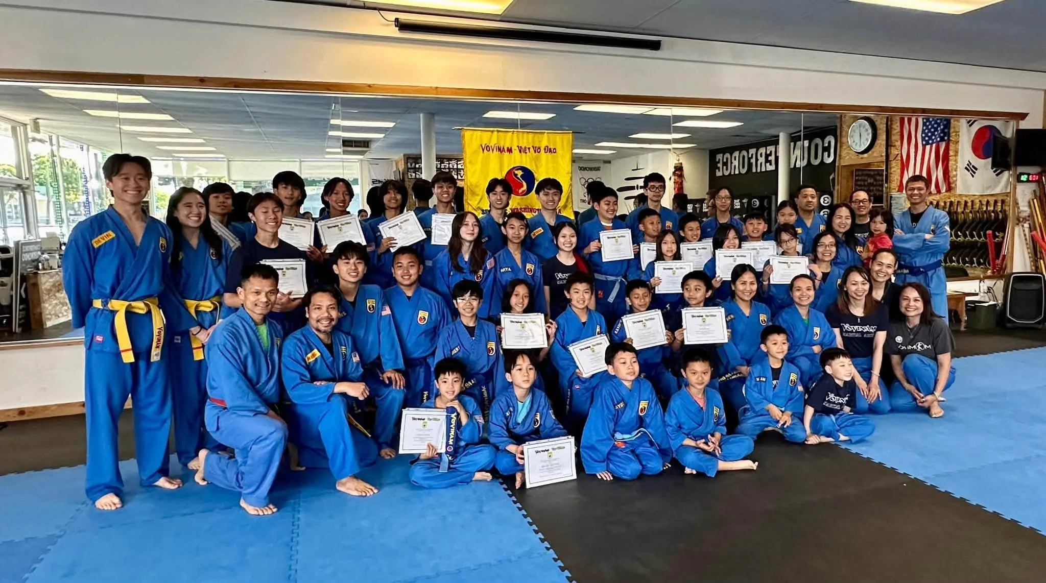 Students at the spring belt ceremony